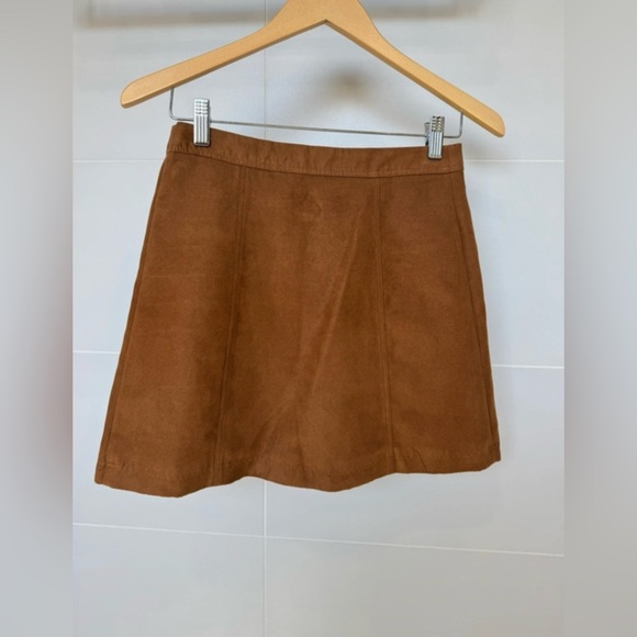 Hollister Brown Button-Front Mini Skirt Size 3 - Picture 3 of 7